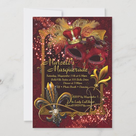 Mannen Masquerade Mardi Gras Verjaardagsfeestje Ui Kaart