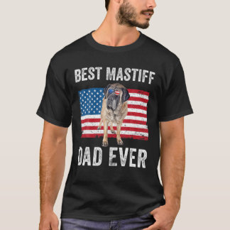 Mannen Mastiff papa Amerikaanse vlag Engelse Masti T-shirt