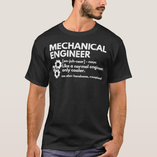 Mannen Mechanische Engineer Definition Funny Engin T-shirt (Voorkant)