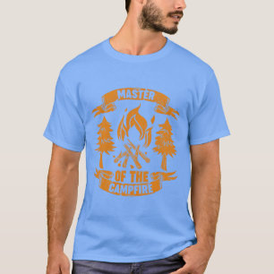 Mannen Meester Othe Kampvuur Papa Camping Vaders D T-shirt