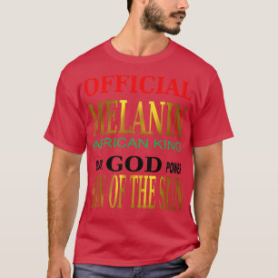 Mannen MELANIN AFRIKAANSE KONINKRIJK ZWART GOD POW T-shirt
