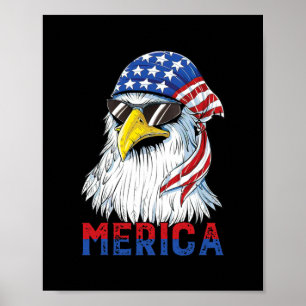 Mannen Merica Eagle Mullet Amerikaanse vlag Amerik Poster