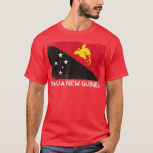 Mannen met de vlag van Papoea-Nieuw-Guinea, vrouwe T-shirt