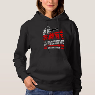 Mannen met de zaag in je handen helden worden lege hoodie