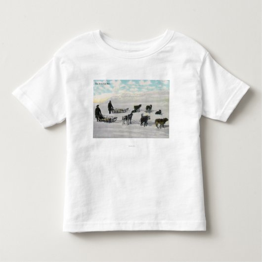 Mannen met Dogsled "Artic Fast Mail" Kinder Shirts (Voorkant)