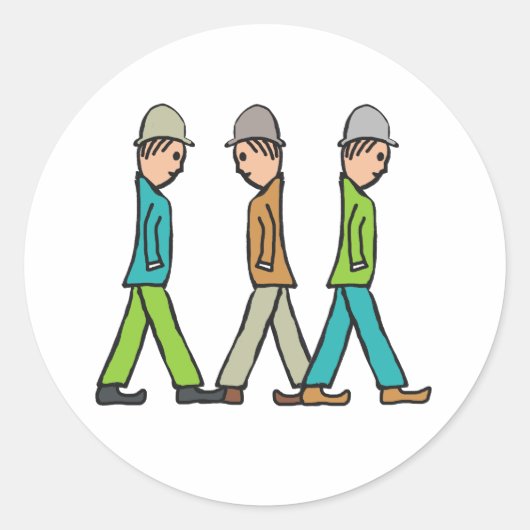 Mannen met een lage matchstick ronde sticker (Voorkant)