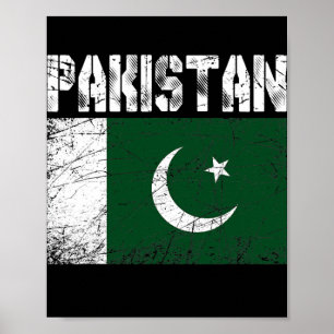 Mannen met een vernederd patriottisch Pakistan Vla Poster