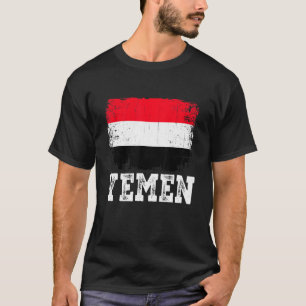 Mannen met een vernederende Jemen vlag Vrouwen Kin T-shirt