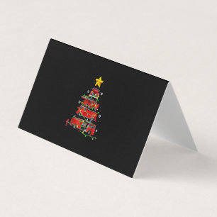 Mannen met kerstbomen voor brandweerlieden visitekaartjes