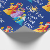 Mannen met kerstmis Religie Cadeaupapier (Hoek)