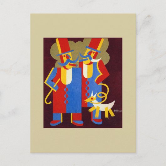 Mannen met Mustaches door Depero Briefkaart (Voorkant)