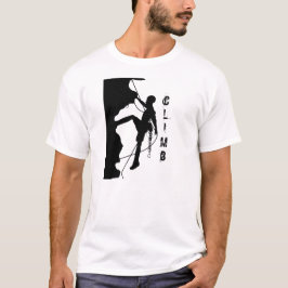 Mannen met rotsklimmende Silhouette Basic T-Shirt