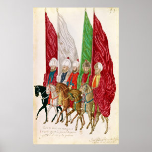 Mannen met standaarden Volgens de Seigneur naar Poster