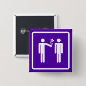 "Mannen met ventilator"-Button Vierkante Button 5,1 Cm (Voorkant /achterkant)