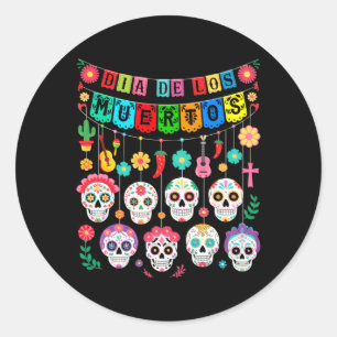 Mannen Mexico Dia De Los Muertos Grappige Dag Van Ronde Sticker