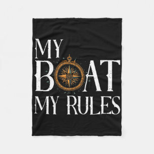 Mannen Mijn Boot Mijn Regels Scheepswiel Kapitein  Fleece Deken