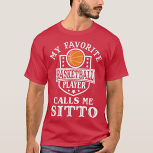 Mannen Mijn favoriete Basketbalspeler roept me Sit T-shirt