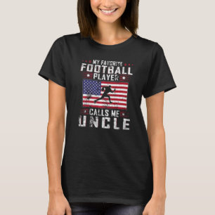 Mannen Mijn favoriete Football speler noemt me oom T-shirt