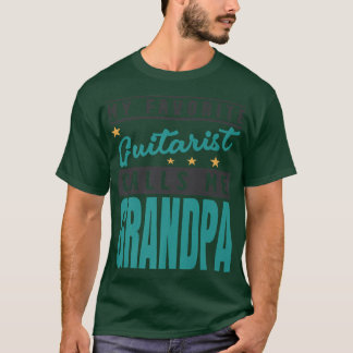 Mannen Mijn favoriete gitaarspeler roept me opa, G T-shirt
