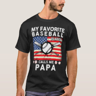 Mannen Mijn favoriete honkballer noemt me papa ba T-shirt