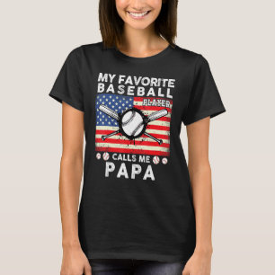 Mannen Mijn favoriete honkballer noemt me papa ba T-shirt