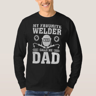 Mannen Mijn favoriete lasser noemt me papa lassen T-shirt
