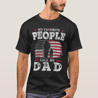 Mannen Mijn Favoriete Mensen Noem Mij Papa US Flag T-shirt
