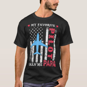 Mannen mijn favoriete piloot noemt me Papa USA Fla T-shirt
