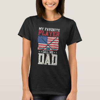 Mannen Mijn favoriete speler Noem me Pap Amerikaan T-shirt