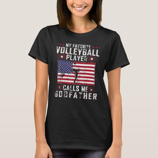 Mannen mijn favoriete volleybalspeler roept me god t-shirt (Voorkant)