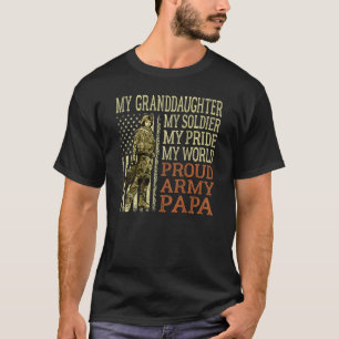 Mannen mijn kleindochter mijn soldatenheld trotse t-shirt