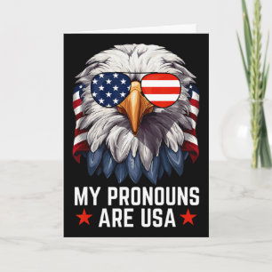 Mannen Mijn Pronouns Zijn Usa Grappige Adelaar 4 J Kaart