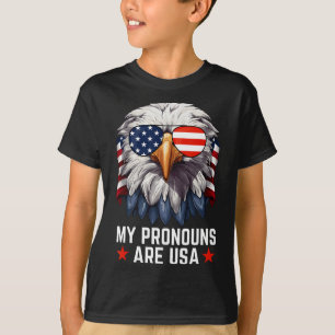 Mannen Mijn voornaamwoorden zijn USA Funny Eagle 4 T-shirt