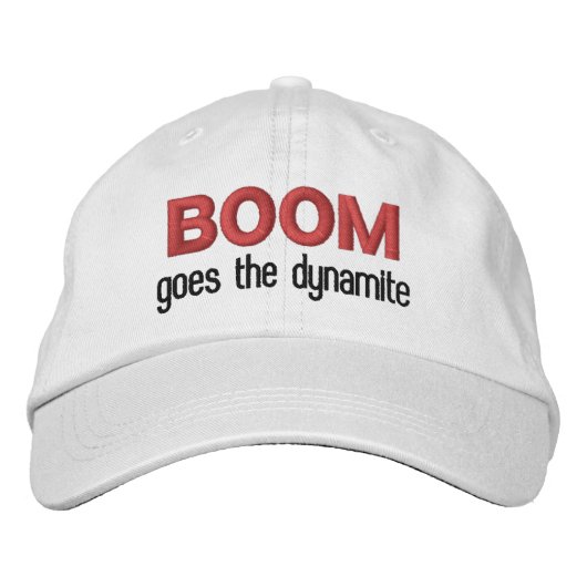 Mannen Mode Novelty Golf BOOM GEEFT DE DYNAMITE Geborduurde Pet (Voorkant)