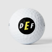 Mannen Modern Monogram Initialen Geel Golfballen (Voorkant)