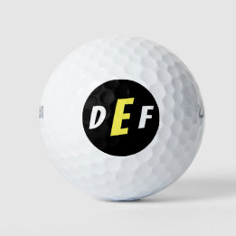 Mannen Modern Monogram Initialen Geel Golfballen