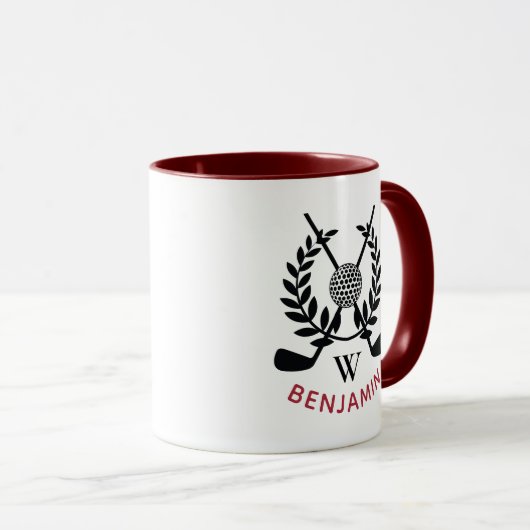 Mannen modern monogram mok (Voorkant rechts)