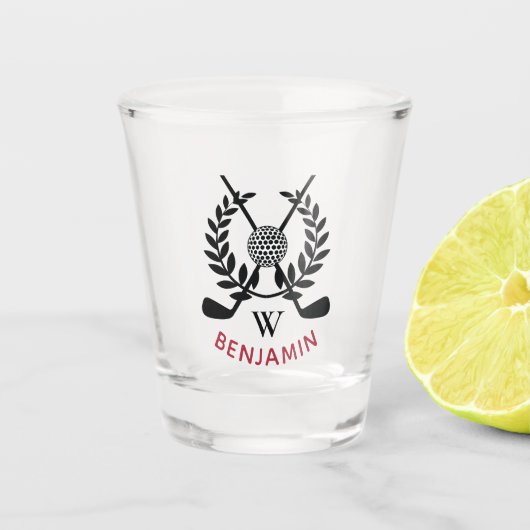 Mannen modern monogram shot glas (Voorkant)