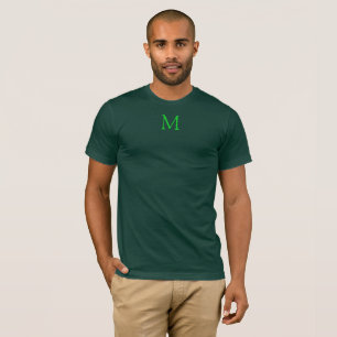 Mannen modern Monogram T Shirt Elegant Forest Gree
