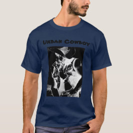 Mannen Modern Urban Cowboy Cool Classic Navy Blue T-shirt