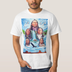 Mannen moderne Sjabloon schilderen Indianen T-shirt