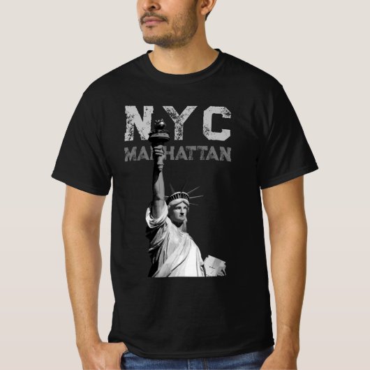 Mannen moderne T - shirts Nyc Manhattan Vrijheidsb (Voorkant)