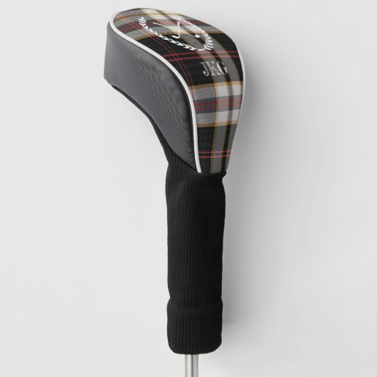 Mannen monogram Clubs met zwarte grijze speldensta Golfheadcover (Schuin)