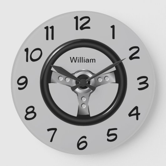 Mannen monogram Man Cave Wall Decor Grote Klok (Voorkant)