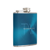 Mannen Monogram Modern minimalistisch Metallic Bla Heupfles (Rechts)