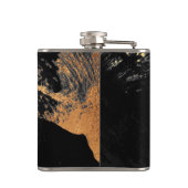 Mannen monogram modern zwart goud gepersonaliseerd heupfles (Achterkant)