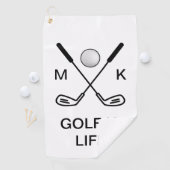 Mannen monogram ontwerp golfhanddoek (Insitu)