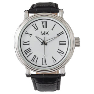 Mannen Monogram Romein Numeriek Ontwerp Horloge