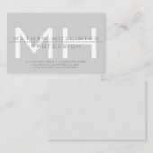 Mannen Monogrammed, Grey Visitekaartje Magnet (Voorkant / Achterkant)