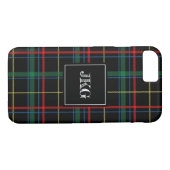 Mannen Monogrammed Moderne Black Green Pset Check Case-Mate iPhone Case (Achterkant (Horizontaal))